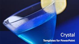  Presentation with liqueur - Slides featuring cherry liqueur - close up of blue curacao background and a navy blue colored foreground