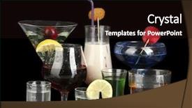  Presentation with liqueur - Audience pleasing PPT theme consisting of cherry liqueur - variety of alcoholic drinks isolated backdrop and a  colored foreground