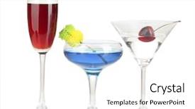  Presentation with alcohol energy drinks - Amazing slides having cherry liqueur - variety of alcoholic drinks isolated backdrop and a  colored foreground