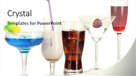  Presentation with alcohol energy drinks - Amazing slide deck having cherry liqueur - variety of alcoholic drinks isolated backdrop and a  colored foreground