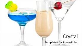  Presentation with liqueur - Presentation design featuring cherry liqueur - variety of alcoholic drinks isolated background and a  colored foreground