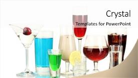  Presentation with liqueur - Audience pleasing PPT layouts consisting of cherry liqueur - variety of alcoholic drinks isolated backdrop and a  colored foreground