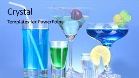  Presentation with alcoholic - Slides with cherry liqueur - variety of alcoholic drinks background and a  colored foreground