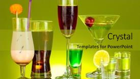  Presentation with alcoholic - Presentation design enhanced with cherry liqueur - variety of alcoholic drinks background and a  colored foreground