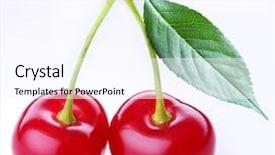  Presentation with cherry - Slide deck with cherry objects on white background background and a sky blue colored foreground