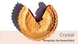  Presentation with cherry - Slide deck having cherry-pie-homemade-cherry-pie background and a yellow colored foreground