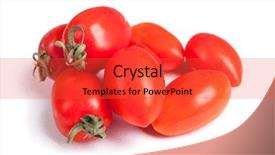  Presentation with tomato - Theme with cherry plump tomato isolated background and a red colored foreground