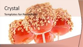  Presentation with fresh water splash green apple isolated white - PPT layouts enhanced with candied apples - isolated cherry tomato like toffee background and a  colored foreground