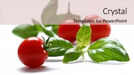 Presentation with tomato - Amazing slides having cherry tomato with basil herb backdrop and a lemonade colored foreground