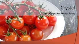  Presentation with enamel - Amazing presentation theme having cherry tomatoes in old enamel bowl on weathered timber table backdrop and a light gray colored foreground
