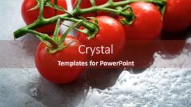  Presentation with cherry - Colorful theme enhanced with cherry-tomatoes-on-a-gray backdrop and a tawny brown colored foreground
