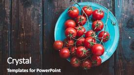  Presentation with vine - Colorful theme enhanced with cherry tomatoes on the vine backdrop and a wine colored foreground