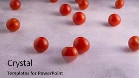  Presentation with red white blue - Slide deck consisting of cherry tomatoes scattered across white background and a light gray colored foreground