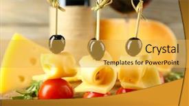  Presentation with wine book cheese - Beautiful theme featuring ches - cheese canapes with wine backdrop and a yellow colored foreground