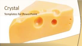  Presentation with piece of the pie - Presentation theme featuring ches - piece of cheese isolated background and a cream colored foreground