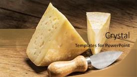  Presentation with cheese - Slides featuring ches - pieces of homemade cheese background and a  colored foreground