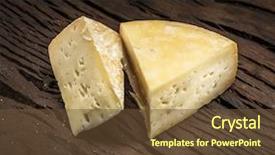  Presentation with cheese - Presentation design having ches - pieces of homemade cheese background and a  colored foreground