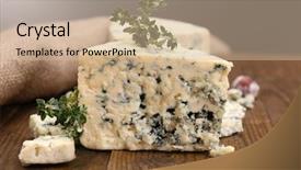  Presentation with thyme - Presentation theme with ches - tasty blue cheese with thyme background and a  colored foreground