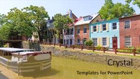  Presentation with canal - Cool new slide deck with chesapeake and ohio canal national backdrop and a gold colored foreground