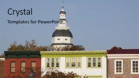  Presentation with maryland - PPT theme enhanced with chesapeake bay - colorful buildings in the downtown background and a light blue colored foreground