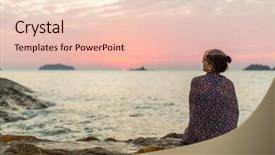  Presentation with sad woman lonely - Presentation having chesapeake bay - lonely woman sitting background and a lemonade colored foreground