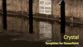  Presentation with poster on white wall above - Presentation theme having chesapeake bay - sign posted above the water background and a  colored foreground