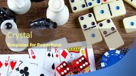  Presentation with gaming - Theme having chess-and-other-gaming-accessories background and a tawny brown colored foreground