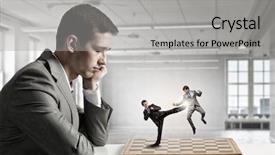  Presentation with chess board - PPT theme enhanced with chess board - competition and strategy in business background and a light gray colored foreground
