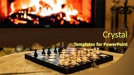  Presentation with chess board - Audience pleasing PPT layouts consisting of chess-board-and-pieces backdrop and a tawny brown colored foreground