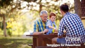  Presentation with family values - PPT layouts having chess board play and family background and a tawny brown colored foreground
