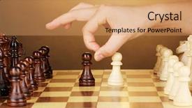  Presentation with chess pieces - Colorful PPT layouts enhanced with chess board with chess pieces backdrop and a  colored foreground