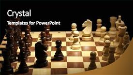  Presentation with chess board - PPT theme featuring coffee cup cream coffee grains and cane sugar on a table background and a coral colored foreground