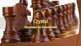  Presentation with chess board - Audience pleasing slide deck consisting of chess board with chess pieces backdrop and a tawny brown colored foreground