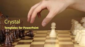  Presentation with chess pieces - Theme having chess board with chess pieces on brown background background and a tawny brown colored foreground