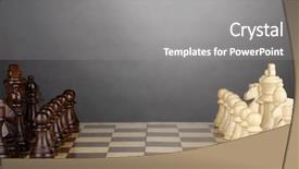  Presentation with chess pieces - Slide set featuring chess board with chess pieces background and a gray colored foreground