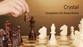  Presentation with chess pieces - Colorful slide set enhanced with politics game - chess board with chess pieces backdrop and a coral colored foreground