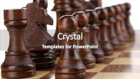  Presentation with chess pieces - Presentation theme consisting of chess board with chess pieces background and a  colored foreground