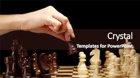  Presentation with politics - Audience pleasing presentation design consisting of politics game - chess board with chess pieces backdrop and a tawny brown colored foreground