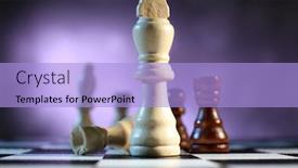  Presentation with chess board - PPT theme featuring chess board with chess pieces on purple background background and a light blue colored foreground