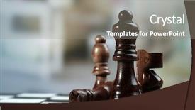  Presentation with chess board - Amazing slides having chess board with chess pieces backdrop and a gray colored foreground