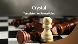  Presentation with chess board - PPT theme consisting of chess board with chess pieces background and a gray colored foreground