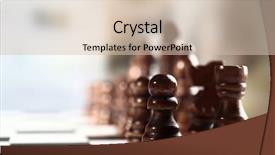  Presentation with chess board - Presentation theme having chess board with chess pieces background and a  colored foreground