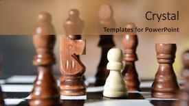  Presentation with chess board - Cool new PPT layouts with chess board with chess pieces backdrop and a coral colored foreground