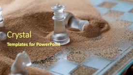  Presentation with chess pieces - Slides with chess-board-with-chess-pieces and a tawny brown colored foreground