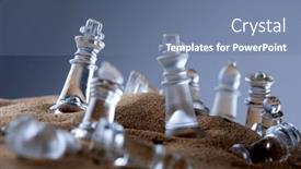  Presentation with chess pieces - Slide set consisting of chess-board-with-chess-pieces background and a ocean colored foreground