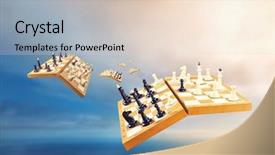  Presentation with chess - PPT theme enhanced with chess boards in the air background and a lemonade colored foreground