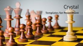  Presentation with chess pieces - Presentation enhanced with chess concept with various pieces background and a  colored foreground