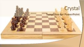  Presentation with chess board - Audience pleasing presentation theme consisting of chess figures on board isolated backdrop and a lemonade colored foreground