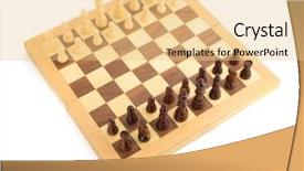  Presentation with chess board - Cool new PPT theme with chess figures on board isolated backdrop and a  colored foreground