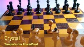  Presentation with chess - Colorful slide deck enhanced with chess-focus-on-pawn backdrop and a tawny brown colored foreground